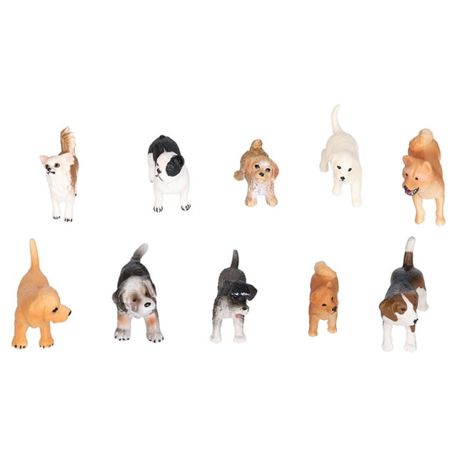 Mini Juego de Figuras de Perros Varios Modelos de Mini Cachorros Golden Retriever Shiba Inu Juego de Juguetes para Niños con Modelo de Animal de Simulación 10 Unids/set ANGGREK Otros