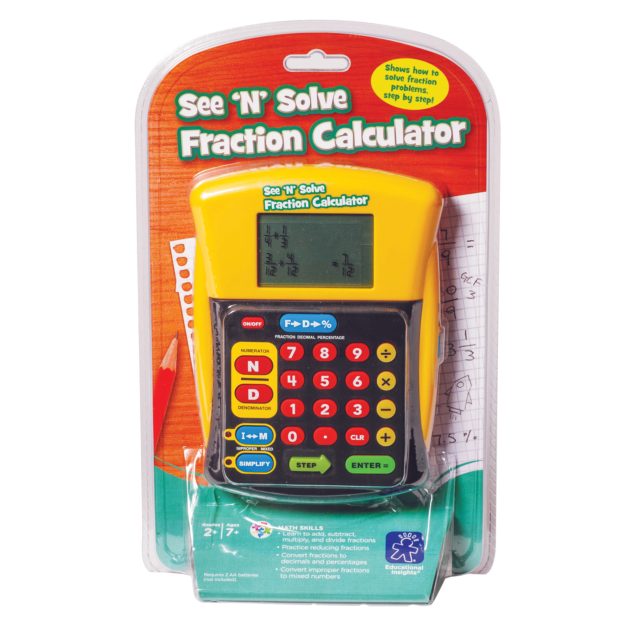 Educational Insights See 'N' Solve Fraction Calculator - image 3 of 4