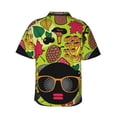 thumbnail image 3 of Bixox Men's Hawaiian Shirts Men's Black Head Woman with Mushroom Hair Print Short-Sleeve Shirt-Small, 3 of 8