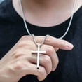 thumbnail image 4 of CUKIXA Men's Cross Necklace - Trendy Alloy Pendant with Titanium Steel Chain, 23.6"/27.6" Adjustable Layering Necklace for Casual Wear (0.98×1.57in), 4 of 6
