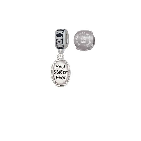 Best Sister Ever Oval 10K Run She Believed She Could Charm Beads (Set of