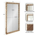 thumbnail image 6 of Kate and Laurel Prindle Turned Wood Beaded Rectangle Mirror, 23 x 34, Hazelnut, Vintage Coastal Rectangular Wall Mirror for Use as Fireplace Mantel Mirror Bathroom Mirror for Over Sink, 6 of 9