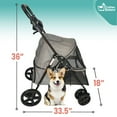 thumbnail image 4 of Critter Sitters Grey Foldable Pet Stroller for Small Dogs/Cats with Breathable Scratch Resistant Mesh Window, 4 of 13