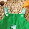 thumbnail image 6 of CAICJ98 Baby Boy Girl One Lucky Duck Birthday Outfit Summer Sleeveless First Birthday Overalls Mallard Duck Romper Plaid Bodysuit Hunting Clothes (Green,6-12 Months), 6 of 7