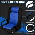 thumbnail image 5 of Alden Design Swivel Floor Gaming Chair with Adjustable Backrest, Black/Blue, 5 of 9