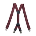 thumbnail image 3 of SGFCWSX Men's X-Back Suspenders, Elastic 4-Clip Adjustable Formal Casual Wine, 3 of 4