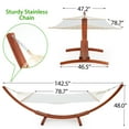 thumbnail image 6 of AVAWING 12FT Patio Single Hammock with Stand, Quilted Camping Hammock for Outdoor, Wood (White), 6 of 7