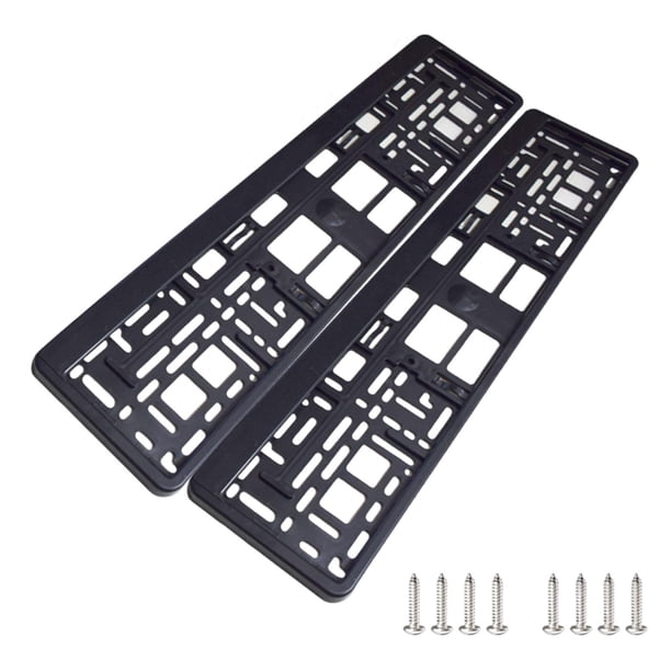 2 piezas de accesorios para de matrícula de con tornillos de repuesto decorativos negros