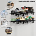 thumbnail image 3 of Heavy Duty Wall Mounted Garage Shelving – 2x6 ft – 24x72 Inch Metal Storage Rack – Floating Tool & Utility Shelf – 800 lbs Capacity – Shop, Storage unit, Garage Organizer – Black (2x6 feet), 3 of 7
