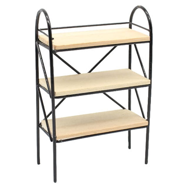 Mini-House Bookshelf Toys Wood 3-Tier Shelving Model Multi-frame Multi-frame Multipurpose Miniature Organizer Micro Photography Furniture Accessory Kitchen