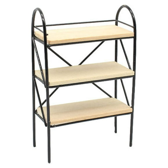 Mini-House Bookshelf Toys Wood 3-Tier Shelving Model Multi-frame Multi-frame Multipurpose Miniature Organizer Micro Photography Furniture Accessory Kitchen