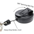 thumbnail image 4 of Heavy Duty Retractable I'd Badge Holder Keychain Reel - Strong Polycarbonate Plastic Case with Metal Swivel Belt Clip, Key Ring & Vinyl Strap Clip for Multiple Keys & Badges by Specialist ID (Black), 4 of 7