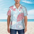 thumbnail image 5 of Pink Umbrella Men's 3d Print Casual Button Down Shirts, Novelty Hawaiian Short Sleeves L, 5 of 8