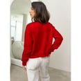 thumbnail image 6 of Women’s Solid Color Short Cardigan Sweater – Single-Breasted Long Sleeve Knit Top for Casual Wear Layering, 6 of 6