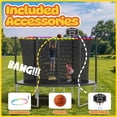 thumbnail image 6 of CITYLE Trampoline 10FT for Kids and Adults with Lights, 1000LBS Weight Capacity, Heavy Duty Outdoor Trampolines with Basketball Hoop and Enclosure Net for Backyard, Birthday Gift, 6 of 8