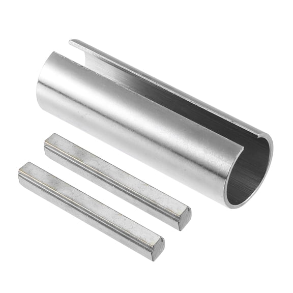 Unique Bargains 1 Set 7/8" to 1" Universal Car Gas Engine Pulley Crank Shaft Sleeve Adapter with Step Key Silver Tone