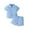 Blue, variant on GYRATEDREAM Toddler Baby Boy Short Sleeve Button Down T-Shirt Tops & Casual Shorts Set Summer Outfits, 6-9 Months
