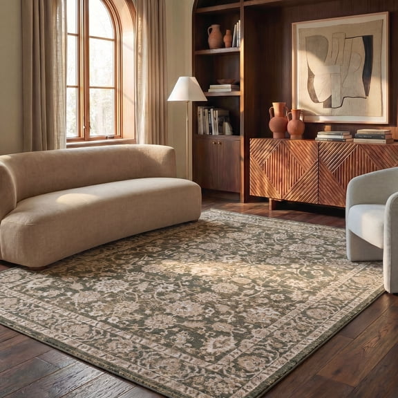 Safavieh Hazel Lynette Oriental Area Rug, Green/Beige, 5'3" x 7'6"
