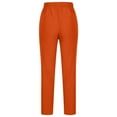 thumbnail image 5 of Edvintorg Pants for Women Trendy Women's Casual Wide Leg Pants Solid Elastic Waist Loose Long Pants with Pocket Orange M, 5 of 6
