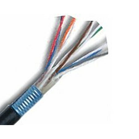 Burial Wire - 75ft 24 AWG 2 Pair Direct Burial Wire Type PE89-REA Spec. PE89 Aluminum Shield Outside Plant Telephone Cable - Black
