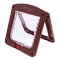 thumbnail image 1 of Puerta con solapa para gatos Sunnimix 4 vías para perros y gatos Marrón 20 x 3 x 22cm, 1 of 8