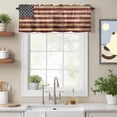 thumbnail image 2 of Retro American Flag Kitchen Curtain Valances for Windows Farmhouse Short Curtains, Vintage Shabby US Flag Rod Pocket Valance Curtain for Bedroom Cafe Living Room 54"x18", 2 of 8