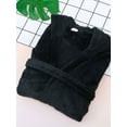 thumbnail image 5 of Robes for Men Women Soft Flannel Bath Robes Sleepwear,Black, 5 of 6