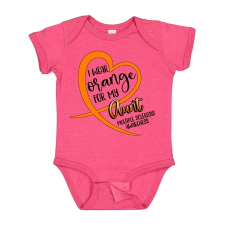 

Inktastic I Wear Orange for My Aunt Multiple Sclerosis Awareness Gift Baby Boy or Baby Girl Bodysuit