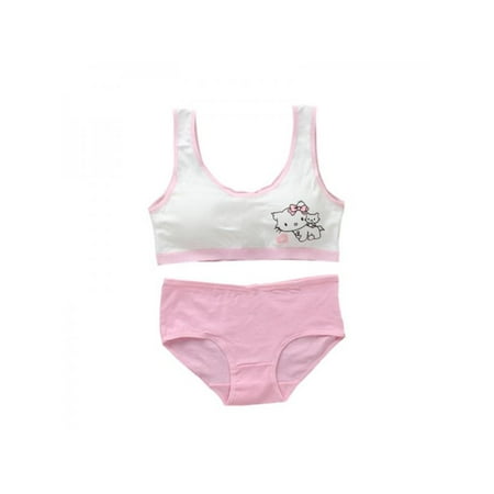 

Topumt Girls Bra and Underwear Set Puberty Girls Training Bra Set Double Padded Fasteners Panties (Little Girls & Big Girls)