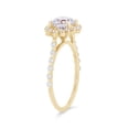 thumbnail image 2 of 0.85 T.C.W Round Shaped Real Diamond New Design Solitaire with Accents Wedding Ring for Women Solid 18K Yellow Gold Size 3.5, 2 of 6