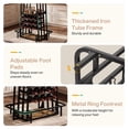 thumbnail image 4 of Finmind Kitchen Island with 3 Shelves, 39.4 Inches Width Kitchen Shelf with Large Worktop, Glass Holder, Wine Rack, Stable Metal Frame, Rustic Brown and Black, 4 of 11