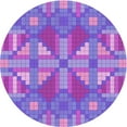 thumbnail image 1 of Ahgly Company Indoor Round Patterned Purple Mimosa Purple Area Rugs, 5' Round, 1 of 6