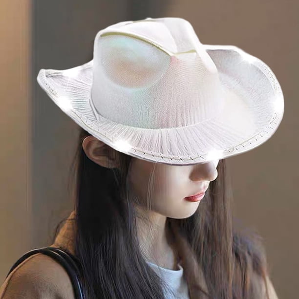 Herunwer Unisex Cowboy Hat Light Up Flashing LED Brim Fun  display picture 1