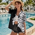 thumbnail image 4 of Uorisanigo Hawaiian Flower Couple Matching Outfit Button-Down Shirt for Men Casual Hawaiian Shirts for Summer and Women's Short Sleeve Shirts Fashion Summer Beach Shirts, 4 of 8