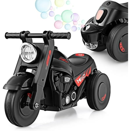 OLAKIDS Ride on Push Car, Foot-to-Floor Sliding Car for Toddlers Kids Motorcycle with Bubble Maker, Music, 3 Wheels Ride on Toys Gift for Boys Girls Aged 3-5 Years
