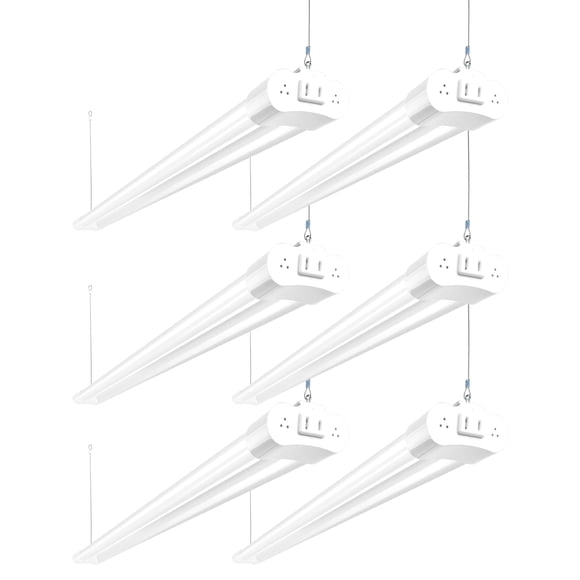 hykolity Lot de 6 Luminaires d'Atelier DEL Reliables de 4 Pi, Luminaire d'Atelier Utilitaire, 4400 Lm, 42 W [Équivalent 250 W], Lumières de Jour 5000 K pour Garage, Suspension