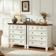 thumbnail image 5 of Farmhouse 5 Drawer Dresser for Bedroom, 32.6" Tall Chest of Drawers, White Dresser with Deep Drawers, Storage Dressers Organizer for Bedroom, Living Room, White, 5 of 7