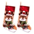 2Pc Christmas Stocking Big Xmas Stockings Decoration Santa Snowman
