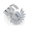 thumbnail image 2 of 1.3 TCW Solid 18 Kt White Gold SI Clarity HI Color Diamond Designer Cuff Ring, 2 of 3