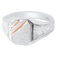 thumbnail image 7 of AFFY Men's Two-Tone Zeus Signet Ring In 14K White Gold Over 925 Sterling Silver, Ring Size 10, 7 of 7