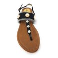 thumbnail image 2 of Victoria K Women's Fringed Denim With Pearl Studs Sandals, 2 of 4
