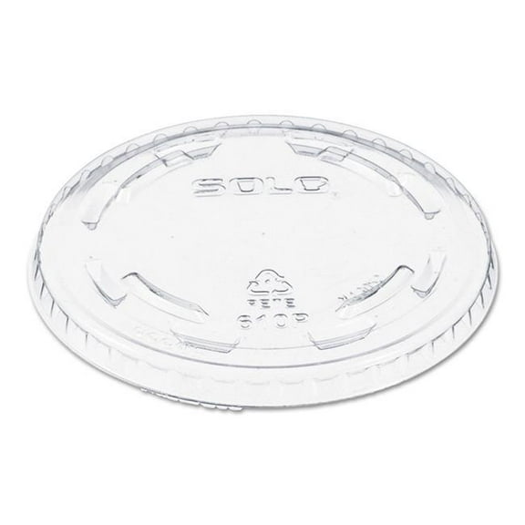 Dart Galaxy DCC610TP Polystyrene Plastic Flat Straw-slot Cold Cup Lids for 9-10 oz Cups - Clear - Pack of 100 - 10 Pack per Case
