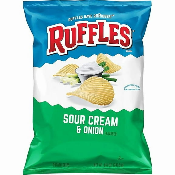 Ruffles Sour Cream & Onion Flavored Potato Chips, 8.5 Ounce