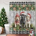 thumbnail image 4 of Shower Curtain 54"W x 78"L Christmas Dogs Snowflake Gray Fabric Shower Curtains Set with Hooks Water Repellent Bathroom Curtains Machine Washable Bathroom Accessories, 4 of 9