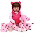 thumbnail image 2 of Muñeca Realista Bebé Reborn CHAREX Vinilo Suave Cuerpo Completo 18pulg con Jirafa de Peluche y Accesorios Niña Rosa CHAREX RC69696, 2 of 2