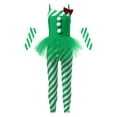 thumbnail image 3 of Zaldita Kids Girls Christmas Cosplay Jumpsuit Candy Cane Sleeveless One Piece Bodysuit for Stage Green 12, 3 of 7