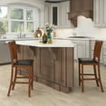 thumbnail image 2 of Costway 2-Piece 25.5" Bar Chair Set with Backrest Padded Seat Footrest Rubber Wood Frame, 2 of 9