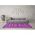 thumbnail image 3 of Ahgly Company Indoor Round Checkered Purple Modern Area Rugs, 6' Round, 3 of 4