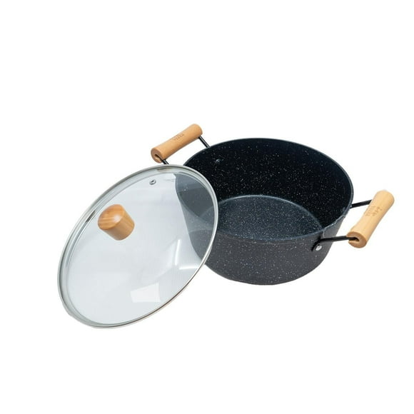 Verka Aluminium 5Qt Casserole with Glass Lid, Non-Stick Marble Coating