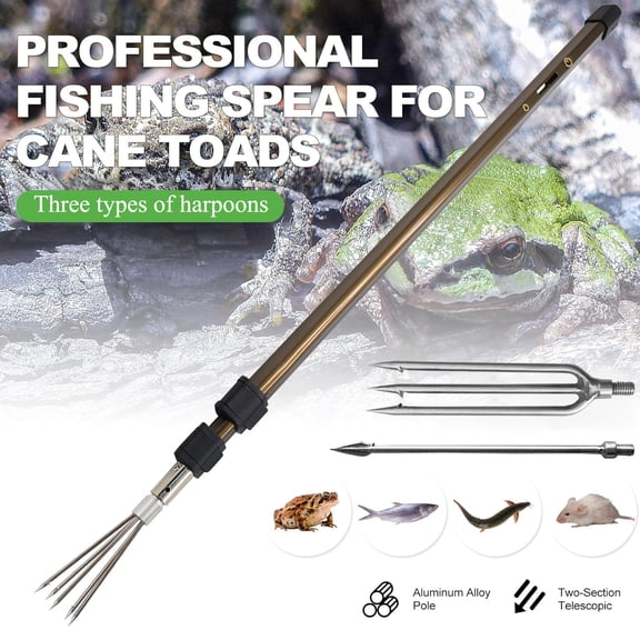 Piaoyu Fishing Harpoon Spear Fork Hook for Frog Cane Toad Bullfrogs Bufo Flounder Fish Mole Remove Trap Catching